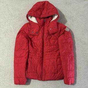 Hollister Hooded Puffer Jacket Sherpa Lined Women’s